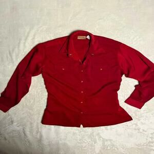 Vtg Wrangler Western Satin Shirt Cowgirl's M Pearl Snap Country Sass Rockabilly